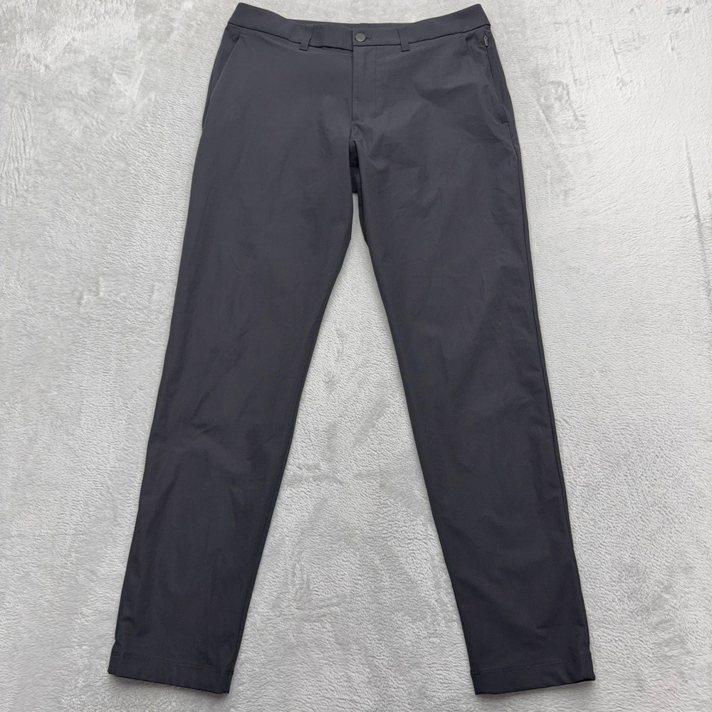 Lululemon Pant Mens 32 Black Commission Slim Fit Warpstreme Chino Performance